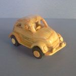 VW - Coccinelle en bois sculpté
