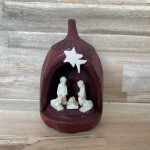 Crèche de Noël miniature en bois sculpté - Artisanat de Madagascar